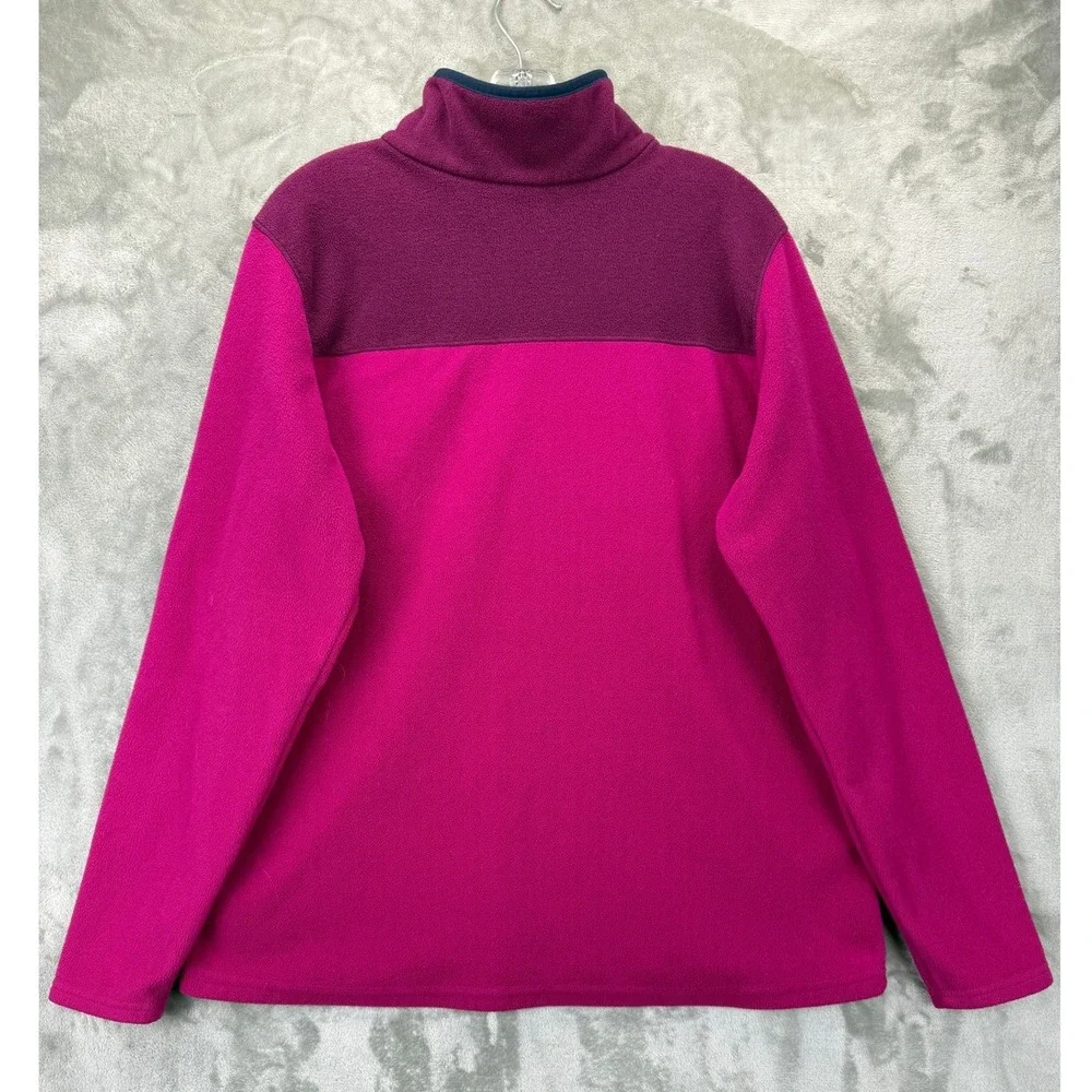 Columbia Womens XL Fleece Quarter Zip Pullover Pink Purple Colorblock XL - Picture 7 of 7